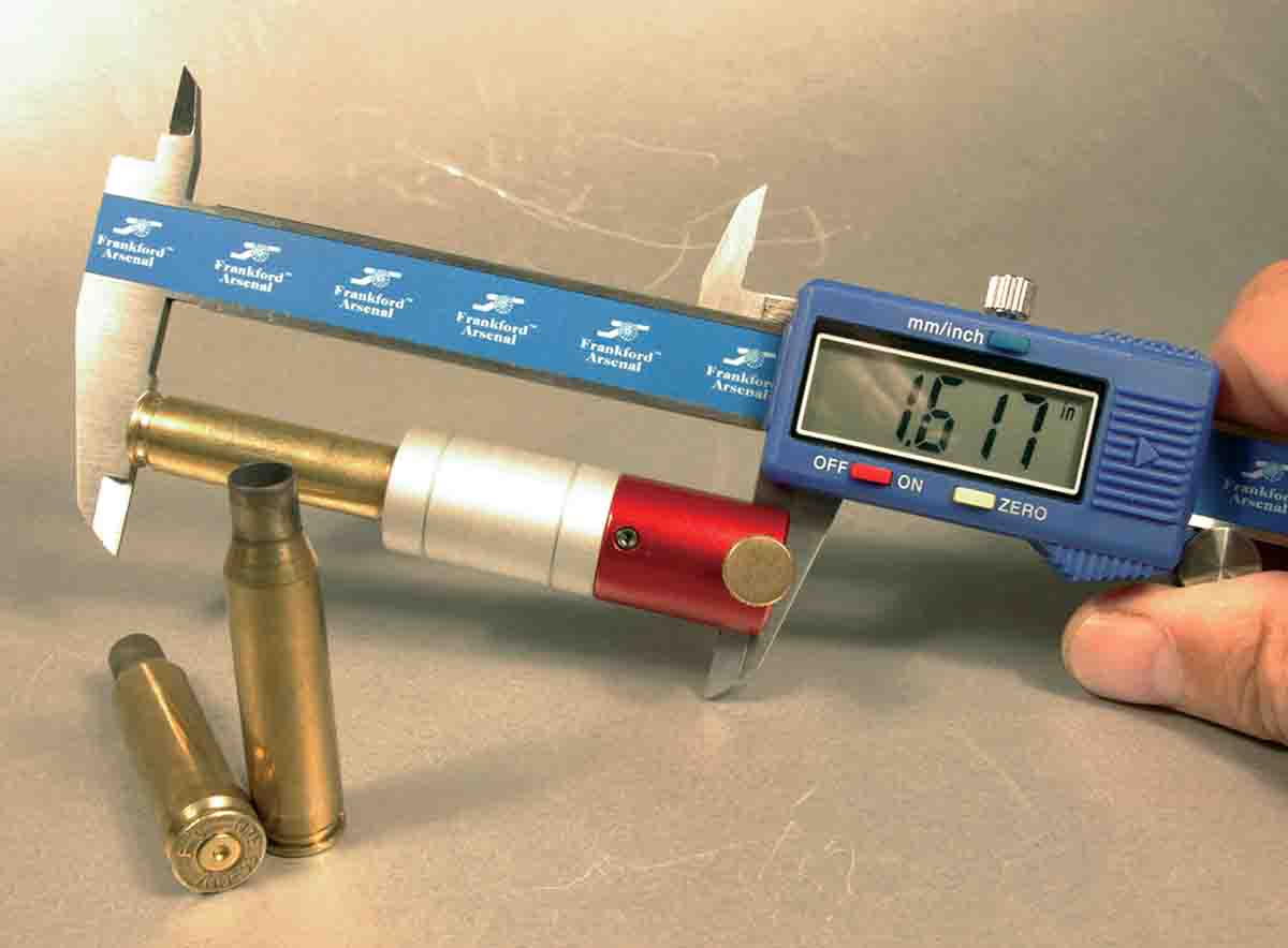 Hornady’s Lock-N-Load Headspace Comparator provides an easy way to set a sizing die to correctly position case shoulders.